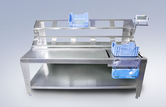 Roestvrij stalen paktafel voor aspergesorteermachines